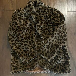 Vintage Animal Print Teddy Jacket